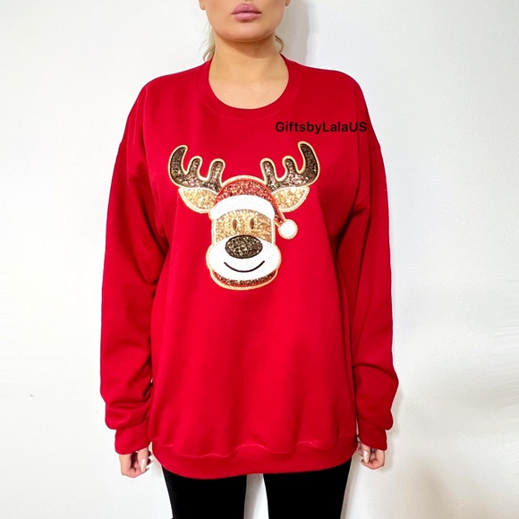 NWT Reindeer SequinCrewneck - Picture 2 of 5